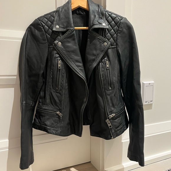 ALL SAINTS Cargo Leather Biker Jacket - Picture 2 of 6